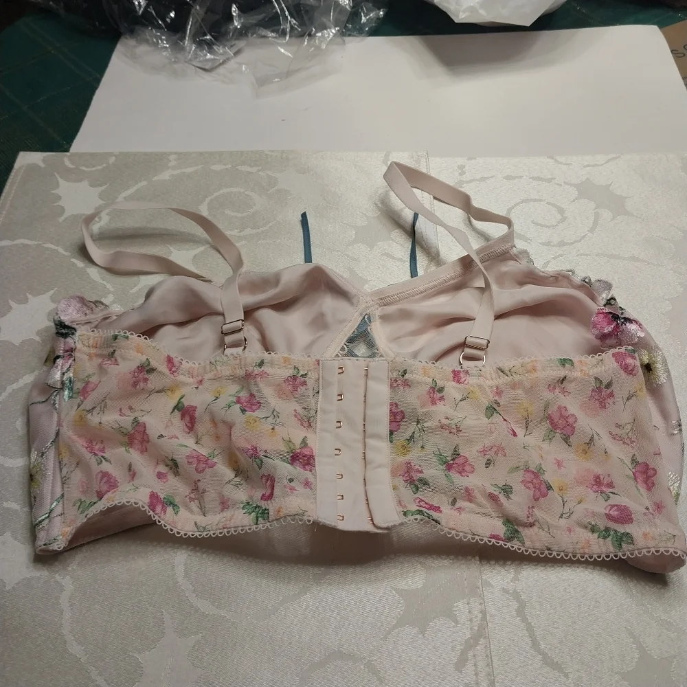 Victoria's Secret NWT Dream‎ Angels Lace-up Embroidered Corset Bra Size XXL